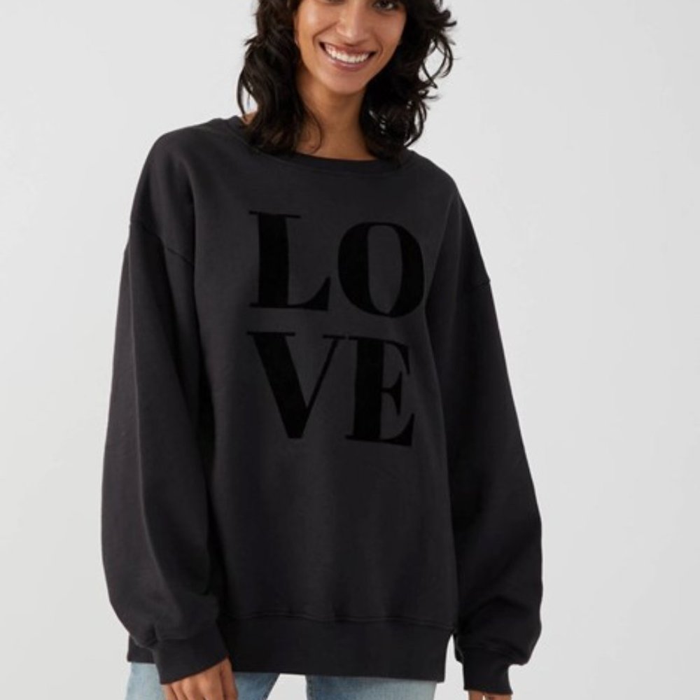 South Parade Alexa - Oversized Sweatshirt - Love - Smoke Black
